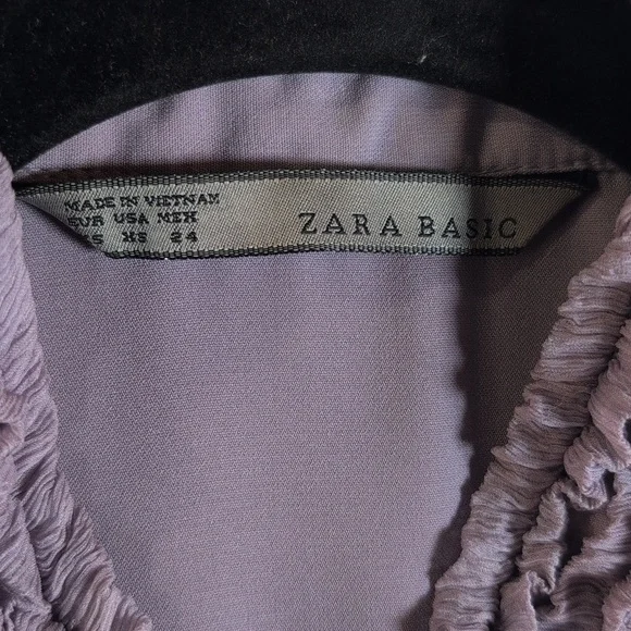 27--Zara Basic Lavender Ruffled Midi Free - Picture 2 of 2